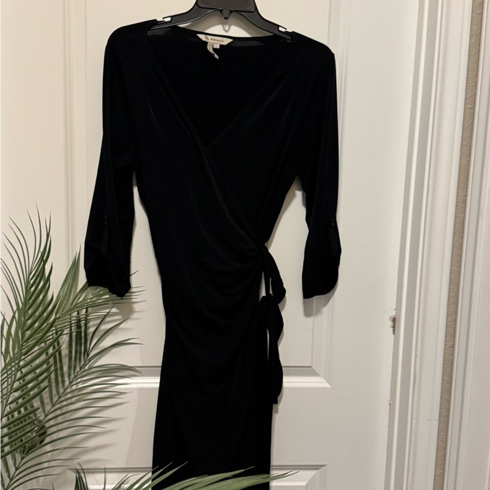 BCBGMaxAzria Black wrap Dress 3/4 Sleeve